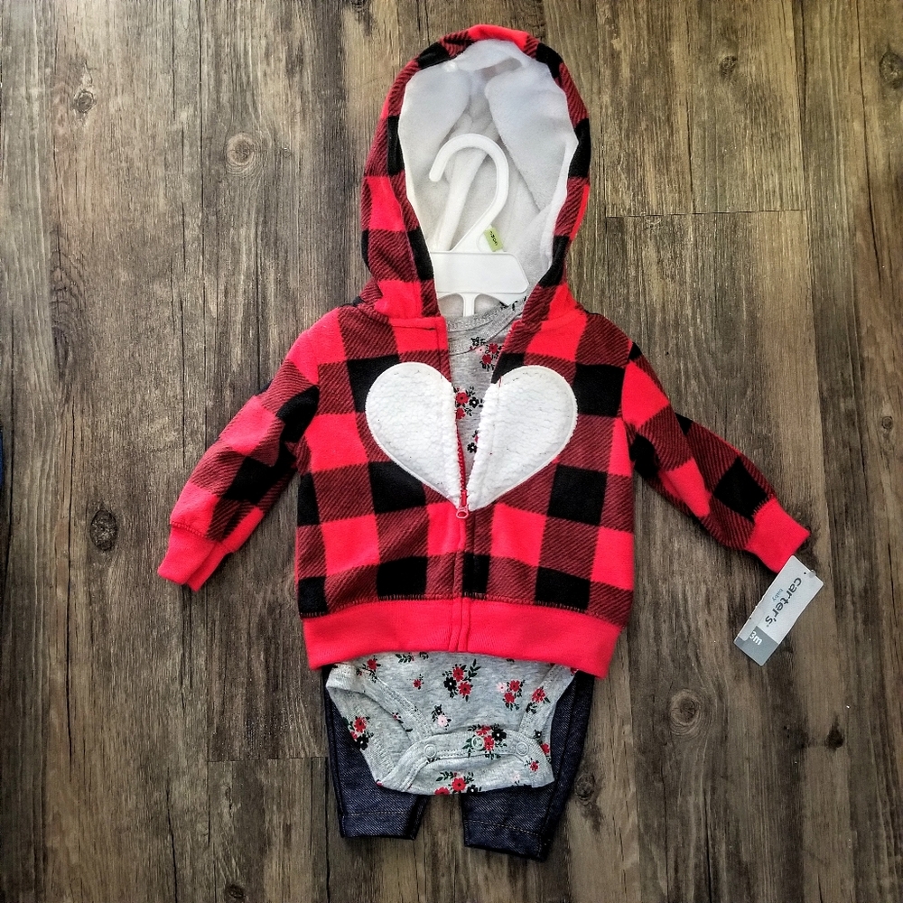 Carter's Baby BUFFALO Holiday Fleece 3 pc Set
